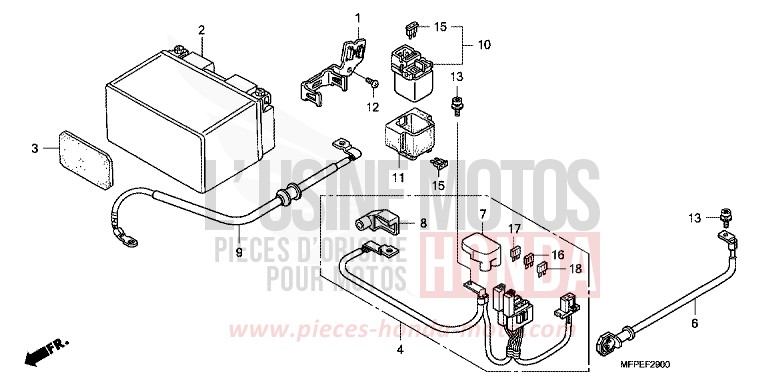 BATTERIE von CB1300 Super Bold'or ABS GRAPHITE BLACK (NHB01EB) von 2010